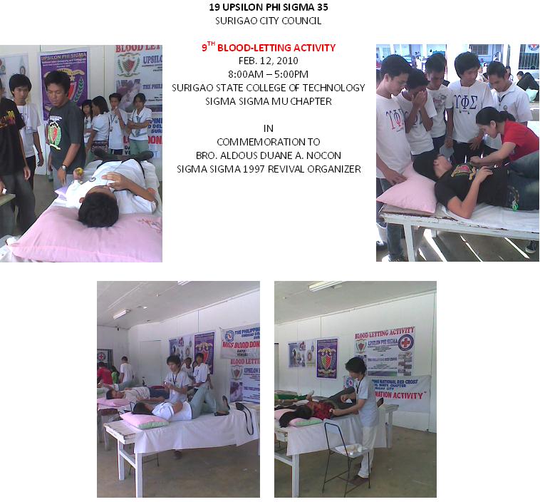 9th Blood Letting Activity in commemoration to Brod Aldous Duane A. Nocon